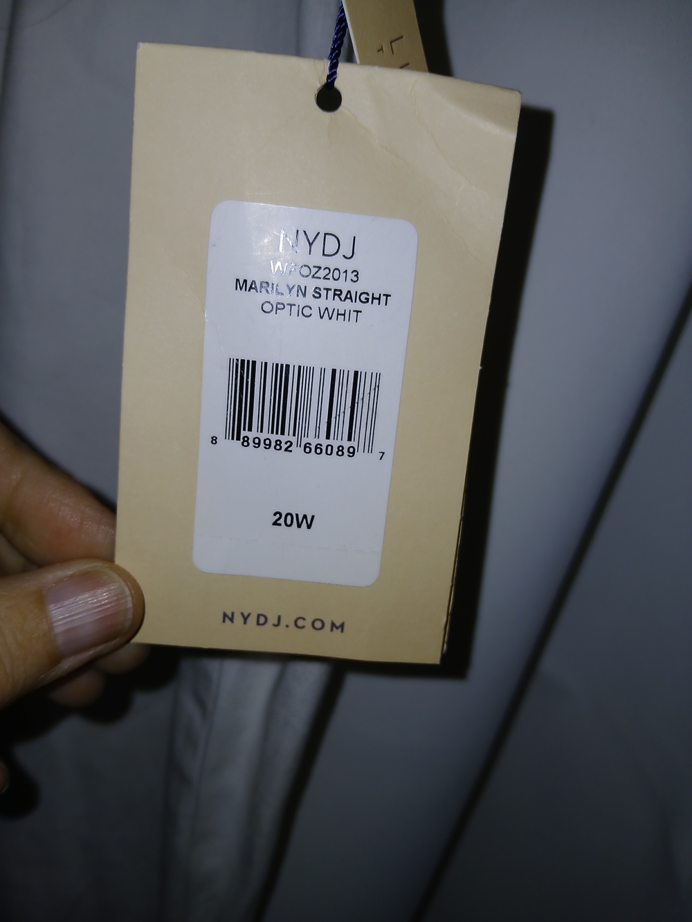 NWT NYDJ White Straight Marilyn Jeans with Lift-Tuck Technology 20W - Picture 6 of 6